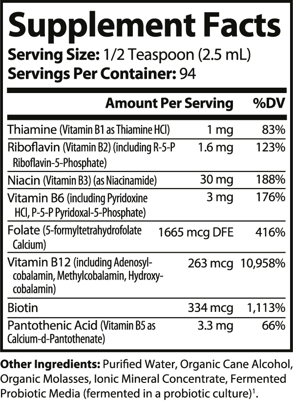 Fermented Vitamin B Complex - 8 fl oz-Pure Natural Balance