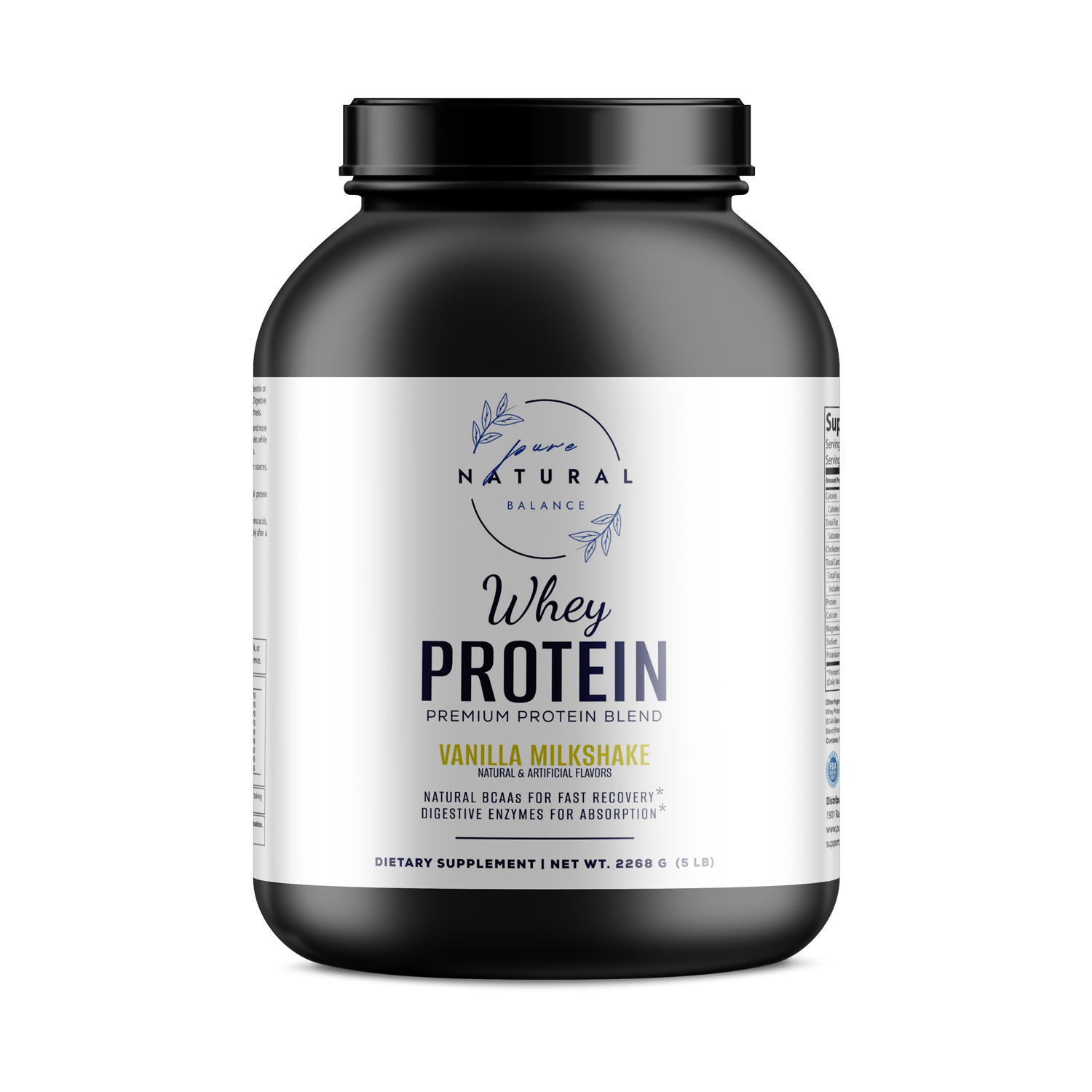 5lb Whey Protein Vanilla – 70 servings-Pure Natural Balance