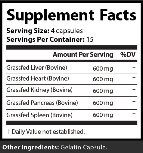 Grass Fed Beef Organ-Pure Natural Balance