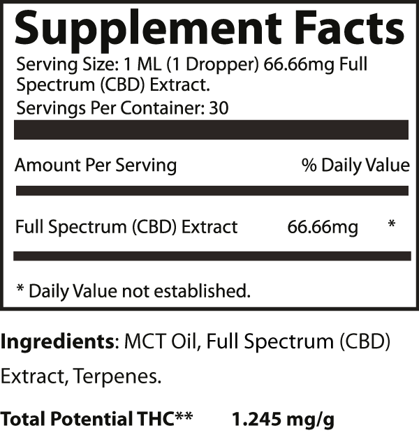 CBD Full Spectrum – 2000mg (1 oz Tincture)-Pure Natural Balance