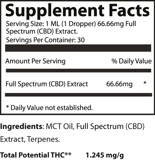 CBD Full Spectrum – 2000mg (1 oz Tincture)-Pure Natural Balance